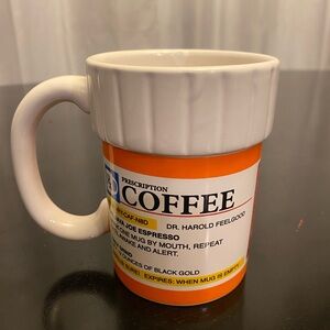 Prescription Coffee Mug - Orange and White